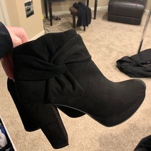 Black high heel boots